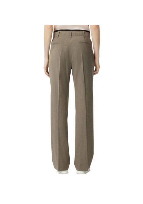 Pantalone Pinko donna Politik 104881 A2BQ Marrone cotone vita alta eleganti svasata tasche passanti PINKO | Pantaloni | 104881 A2BQL67